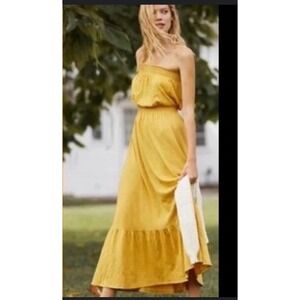 Daily Practice by Anthropologie Strapless Maxi Dress Smocked Sundress‎ summer